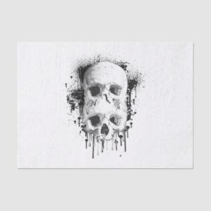 Skull Drip Black Ink Graphic Party Tissue Paper