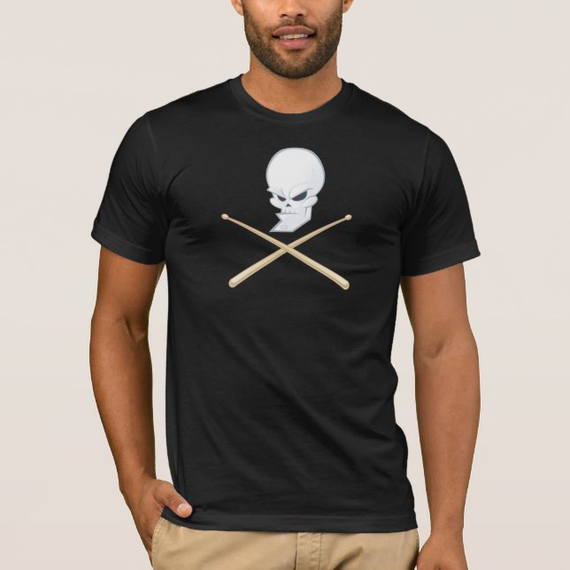 Skull Drummer Dark T-Shirt (Front)