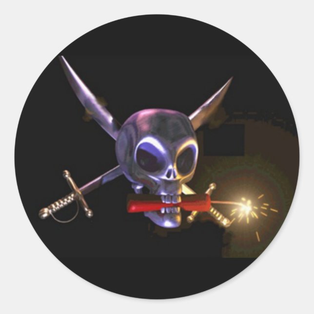 Skull Dynamite Classic Round Sticker (Front)