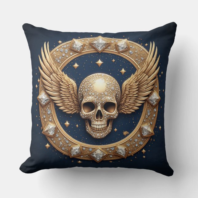 💀Skull Emblem For Gothic Decor  Throw Pillow (Front)