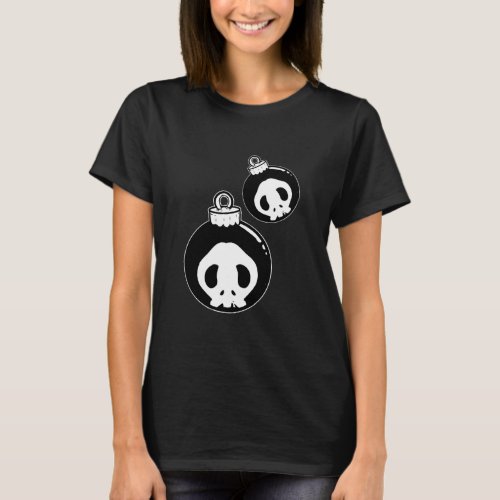 Skull Emo Goth Christmas Fan T_Shirt