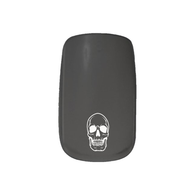 Skull - Emo - Goth - Minx Nail Art Decals (Left Thumb)