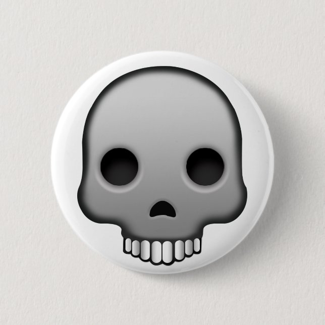 Skull Emoji Pinback Button (Front)