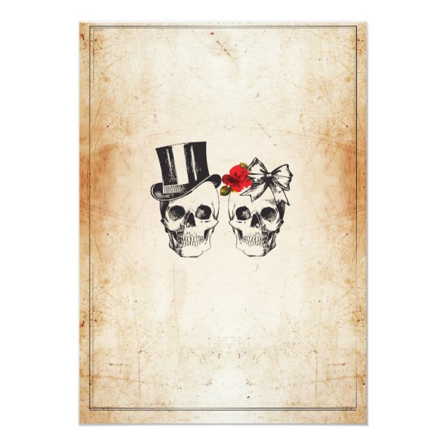 Skull Engagement Party Halloween Gothic Invite