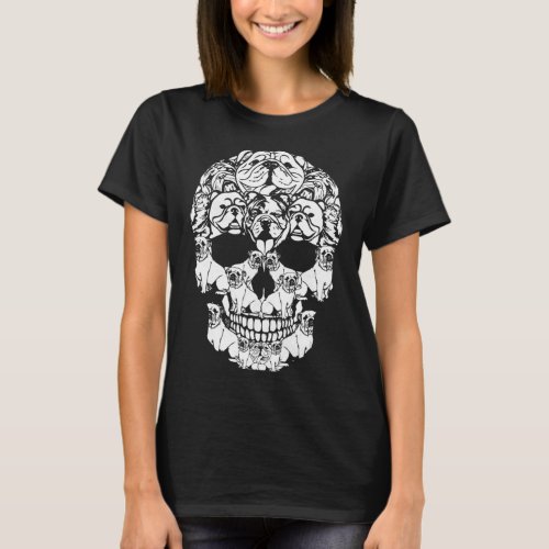 Skull English Bulldog Dog Gifts Funny Halloween Co T_Shirt