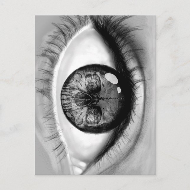Skull eye double vision postcard (Front)