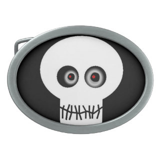 Skull Eyes Oval Belt Buckle