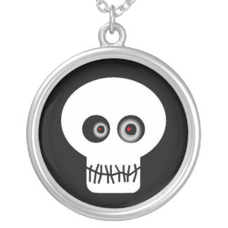 Skull Eyes Silver Plated Necklace
