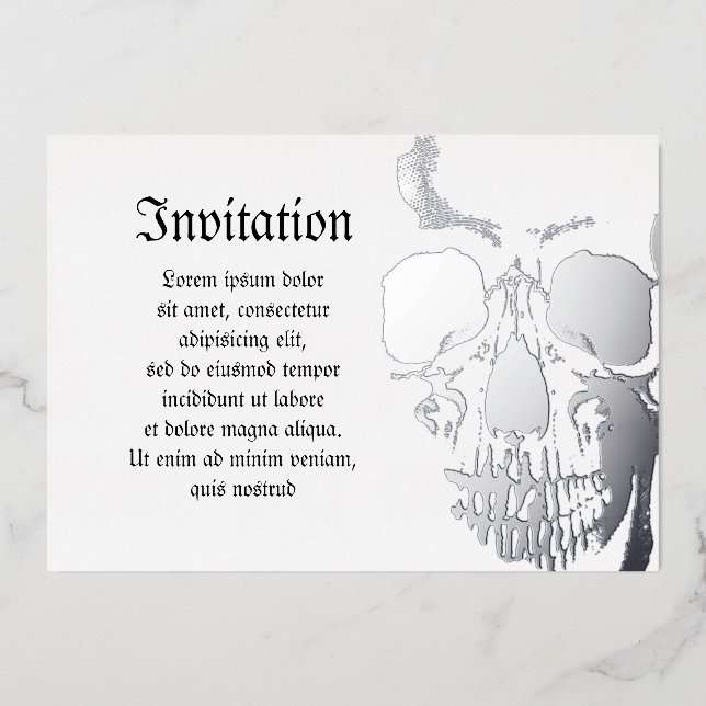 Skull Face Foil Invitation (Front)