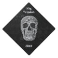 Skull Face Gothic Old Black And White Grunge Graduation Cap Topper | Zazzle