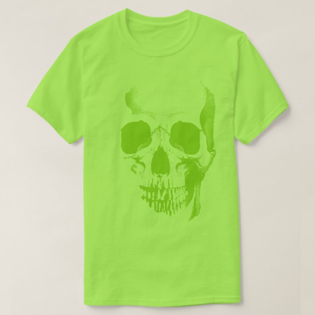 Skull Face Green T-Shirt (Design Front)