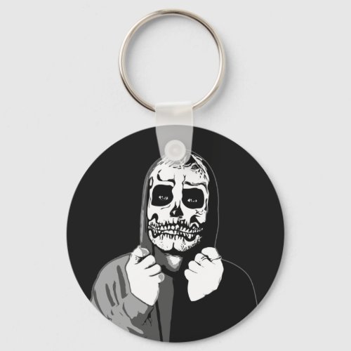 Skull face guy cartoon design keychain