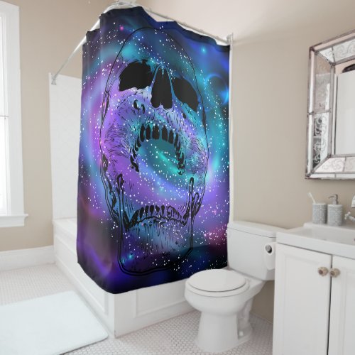 Skull Face Shower Curtain _ Screaming Skull