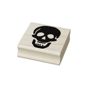Skull face silhouette art stamp