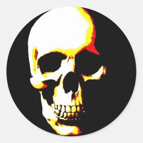 Skull Fantasy Art Rock Heavy Metal Round Sticker