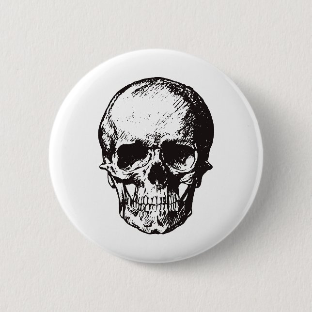 Skull Fantasy Art Rock Punk Heavy Metal Button (Front)