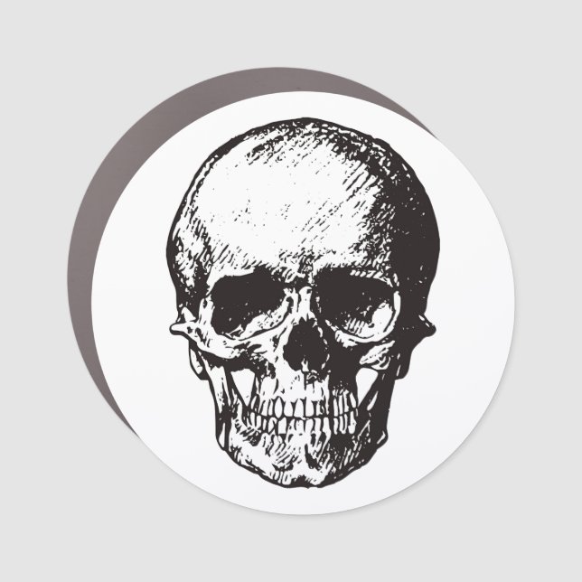 Skull Fantasy Art Rock Punk Heavy Metal Car Magnet (Front)