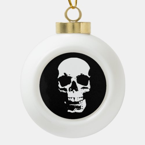 Skull Fantasy Art Rock Punk Heavy Metal Ceramic Ball Christmas Ornament