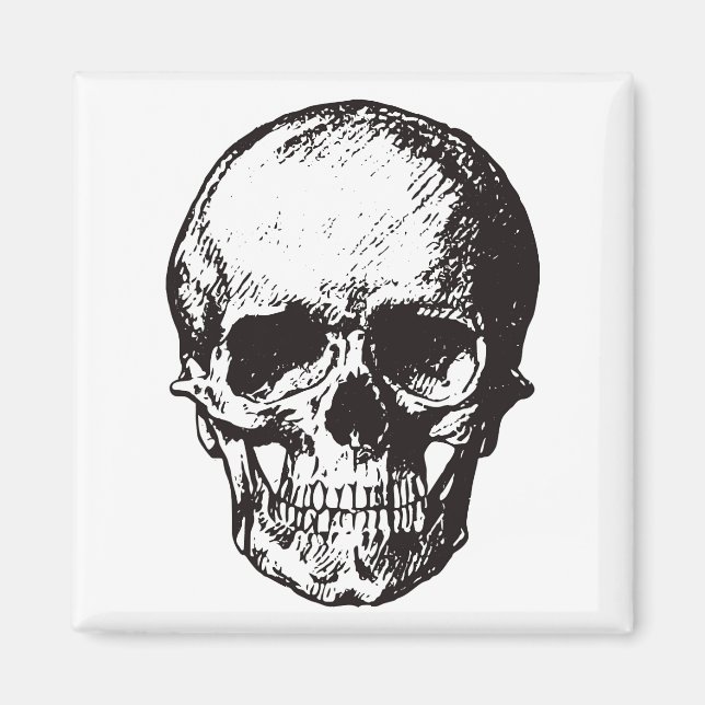 Skull Fantasy Art Rock Punk Heavy Metal Magnet (Front)