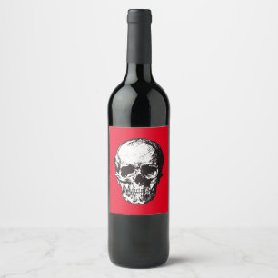 Skull Fantasy Art Rock Punk Heavy Metal Wine Label