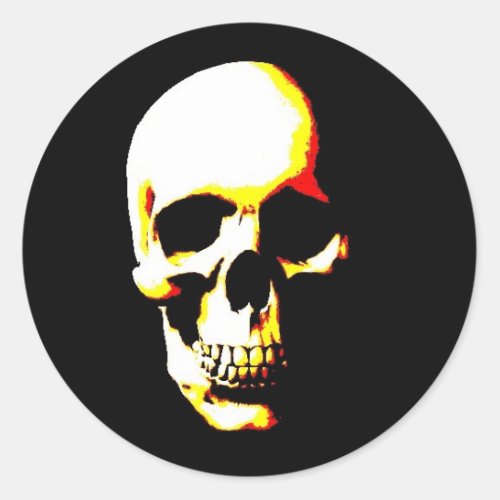 Skull Fantasy Art Rocker Round Sticker