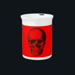 Skull Fantasy Pop Art Rock Punk Heavy Metal Red Beverage Pitcher<br><div class="desc">Skull - Fantasy Art College Punk Rock</div>