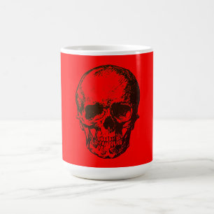 Skull Fantasy Pop Art Rock Punk Heavy Metal Red Coffee Mug