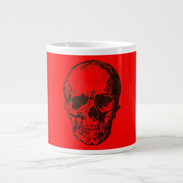 Skull Fantasy Pop Art Rock Punk Heavy Metal Red Giant Coffee Mug (Front)