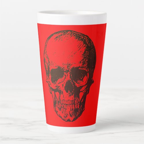 Skull Fantasy Pop Art Rock Punk Heavy Metal Red Latte Mug