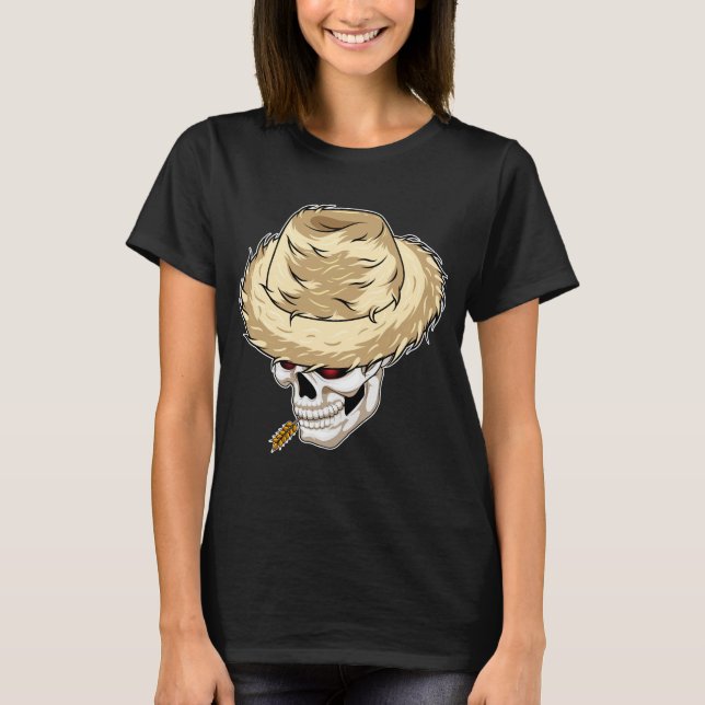 Skull Farmer Wheat T-Shirt (Front)