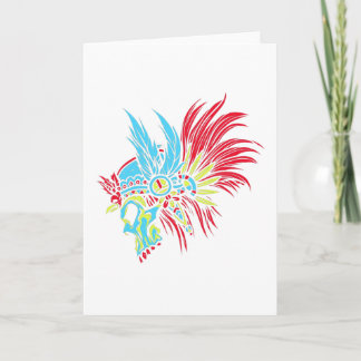 Skull Feather PopArt Card