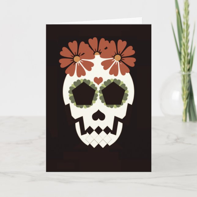 Skull "Feliz Día De Los Muertos!" Greeting Card (Front)