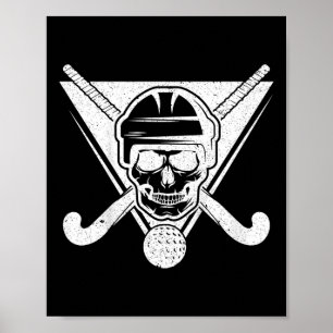Skull Field Hockey Gift Field Hockey Player Gift Poster