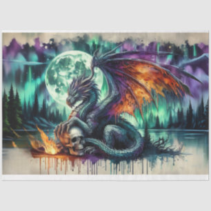 Skull Fire Dragon Tissue Paper