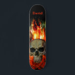Skull Fire Flames Custom Skateboard<br><div class="desc">Skull Fire Flames Custom Skateboard</div>