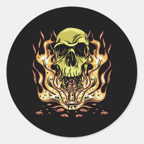 Skull Flames Best Gift Classic Round Sticker