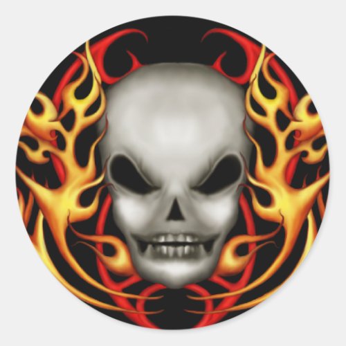 Skull Flames Stickers