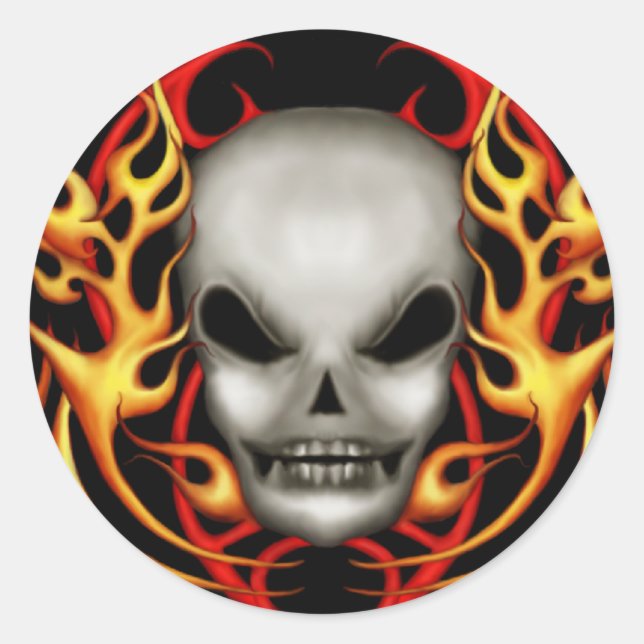 Skull Flames Stickers (Front)