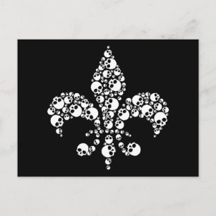 Skull Fleur De Lis Postcard