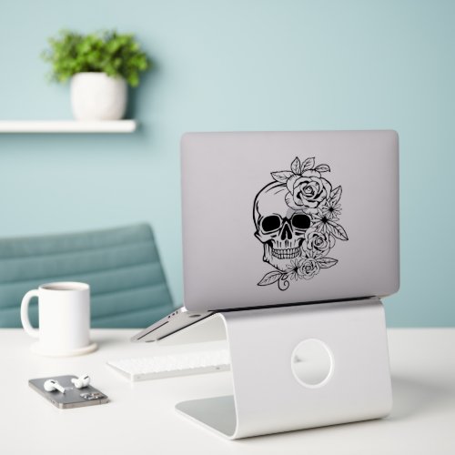 Skull Floral Art Sticker