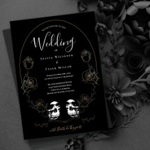 Skull Floral Black Gothic Wedding