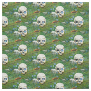 Skull Floral Forest Fabric