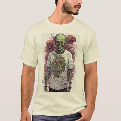 Skull Floral Fusion Graphic T_Shirt