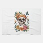 Skull Floral Halloween Spooky Kitchen Towel