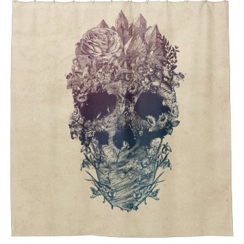 Skull Floral Shower Curtain by ikiiki at Zazzle