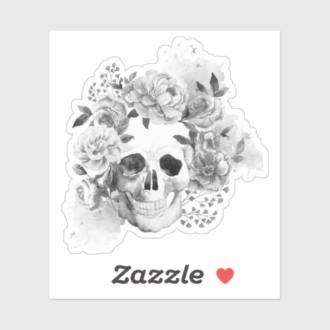 Skull floral sticker (Sheet)