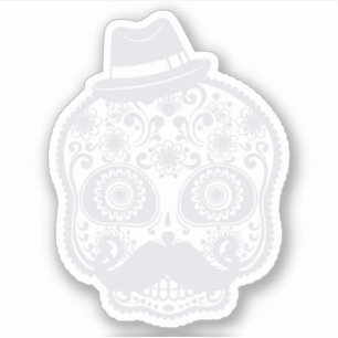 Skull floral sticker