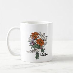 Skull Flower Bouquet Halloween Custom Coffee Mug