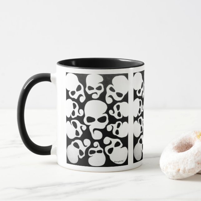 Skull Flower Mug (With Donut)