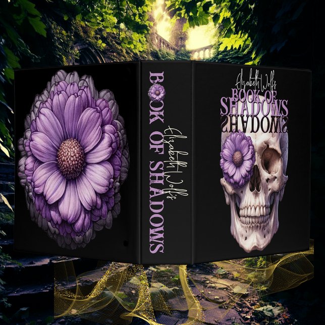 Skull Flower Shadows Witch's Book of Shadows 3 Ring Binder (Skull Flower Dark Witch's Wiccan Book of Shadows)